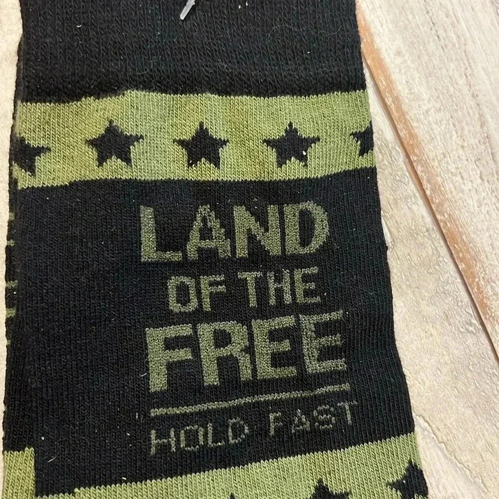 Hold Fast Crew socks bundle of 2 pair Patriotic land of‎ the free USA one size